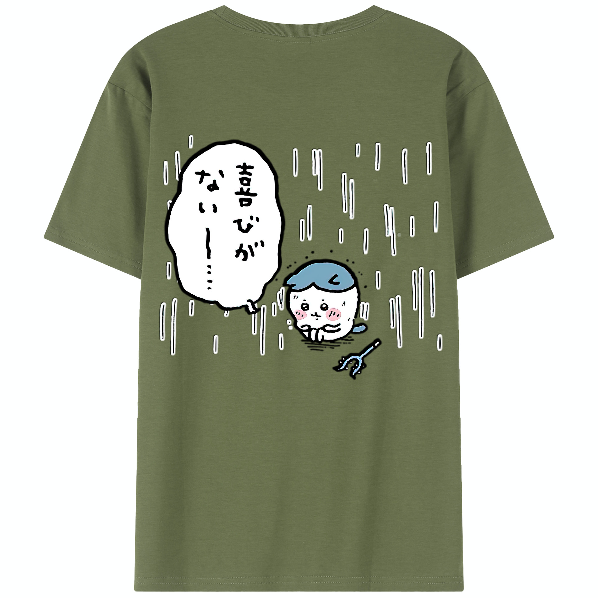（画像用） ちいかわ ハチワレ Chii-kawa hachiware 綿100％半袖Tシャツ（背面プリント）
